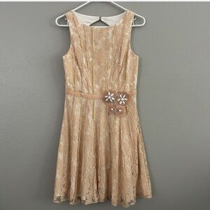 Miss Sixty Cream Lace Midi Dress